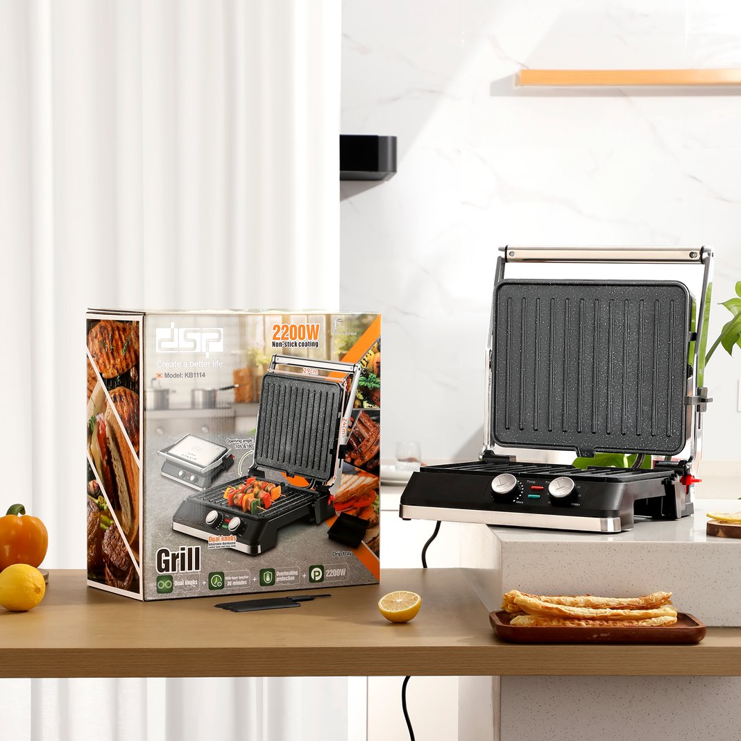 DSP Electric Grill Plate 2200W Non-Stick Adjustable Thermostat Kenya