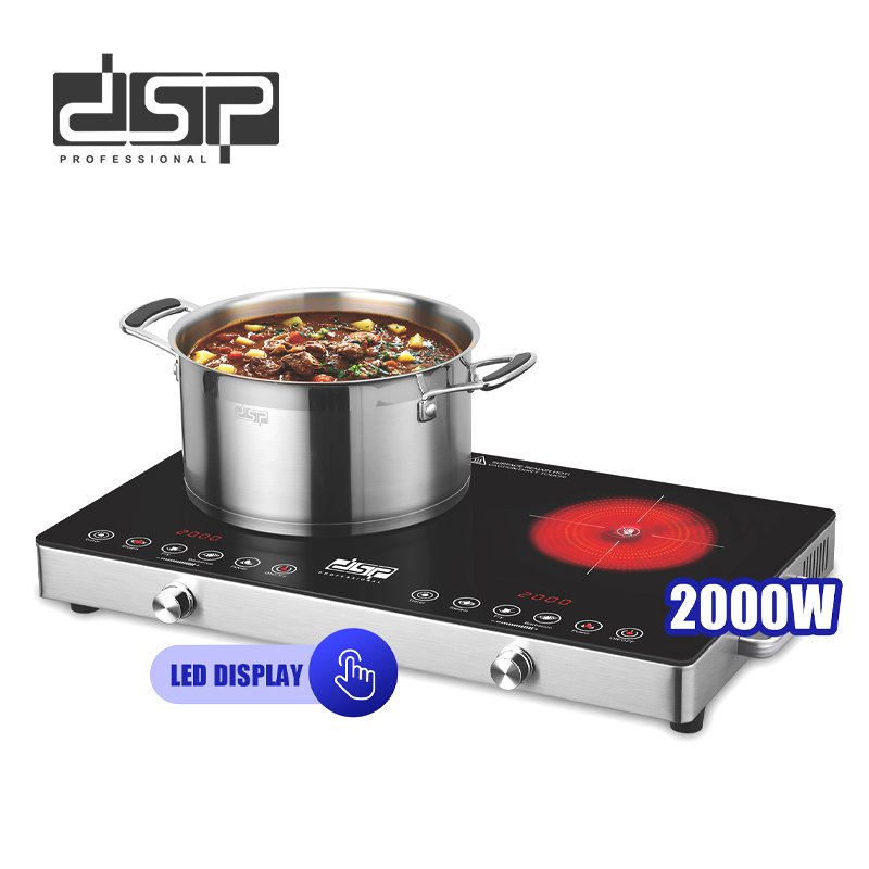 DSP Double Infrared Cooker 2000W Dual Zone Touch & Knob Control