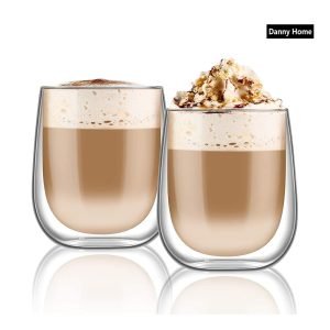 200ml Danny Home Double Walled Cappuccino Glasses Set (2 Pcs)