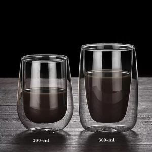 300ml 2-Pcs Danny Home Borosilicate Double Walled Cappuccino Glasses Set