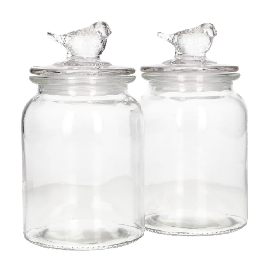Danny Home 980ml Glass Storage Jar Set 2pcs Airtight Candy & Biscuit Jar Kenya