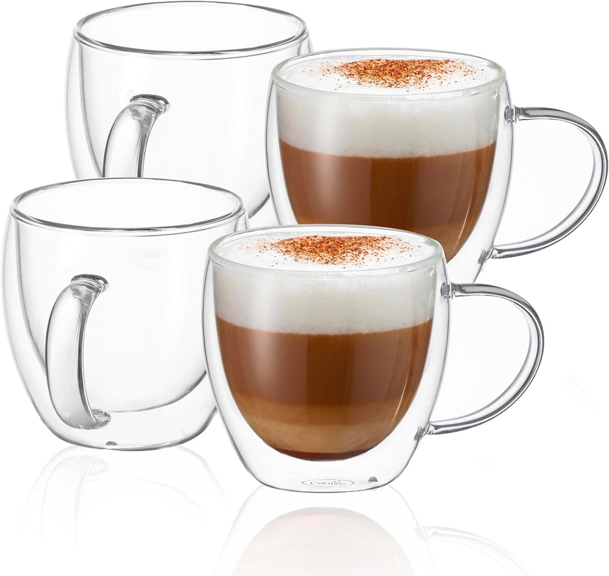 Danny Home 2-Pcs Double Walled Espresso Glasses with Handle 80ml