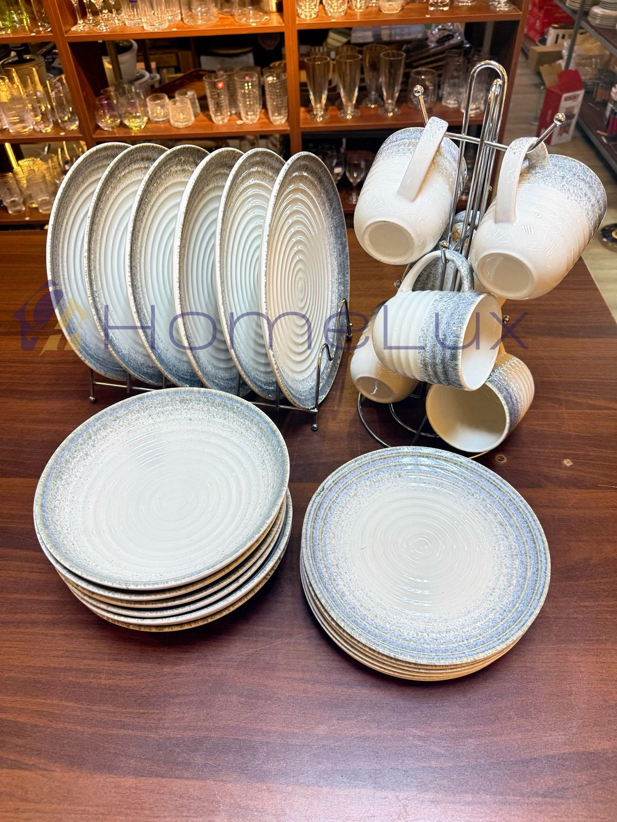 16pcs / 24pcs Ceramic Dinner Set ā Plates, Bowls & Cups