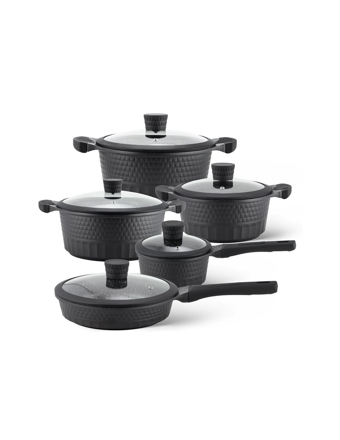 Edënbërg 10-Piece Marble Coated Cookware Set (Forged Aluminum) – Induction Ready