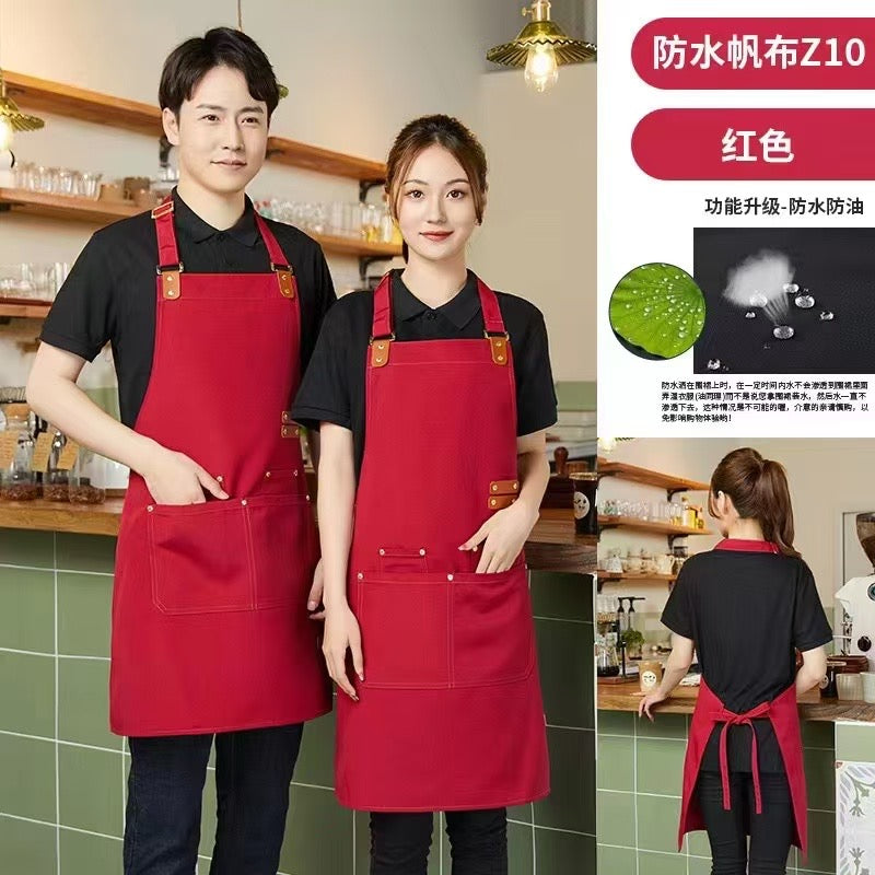 Canvas Chef Apron Cross Back Apron for Men and Women with Adjustable Straps and Large Pockets Canvas Apron