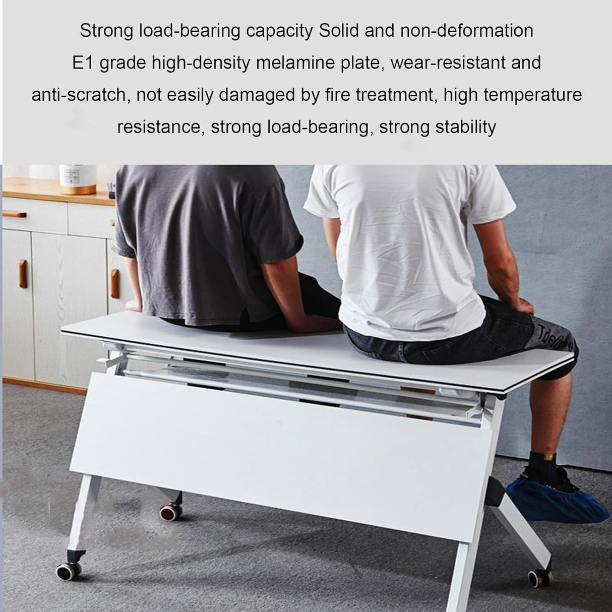 Foldable Movable Study Desk Table laptop stand With Wheels