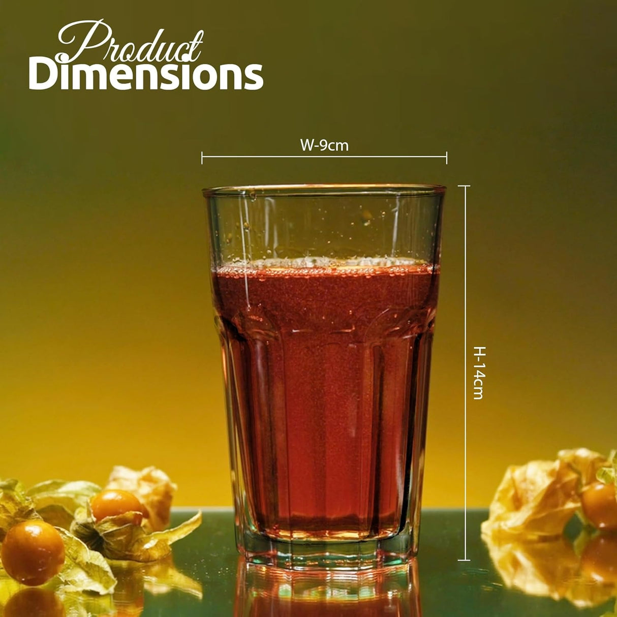 Drinking Water Glasses Set of 6 | Tumbler Water Glass Cups for Everyday 430ml