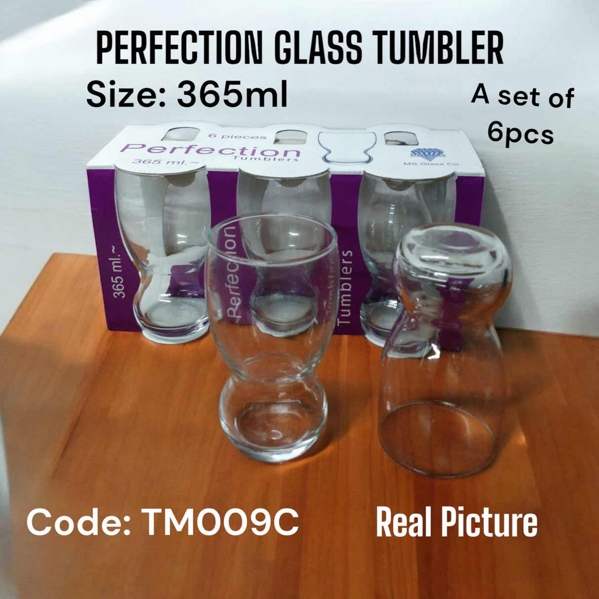 6pcs Perfection Glass Tumbler 365ml