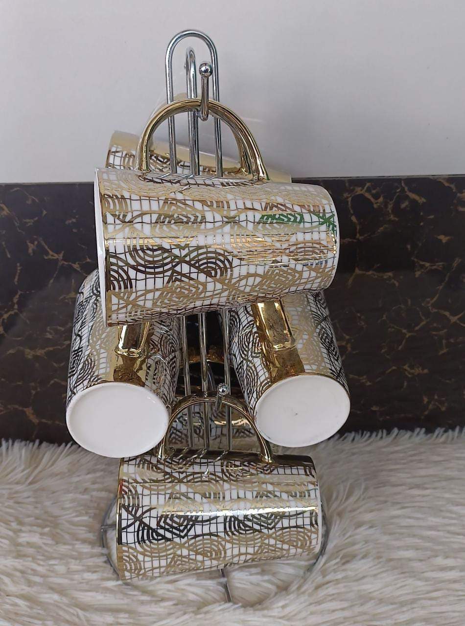 Tea sets Golden cups 6pcs