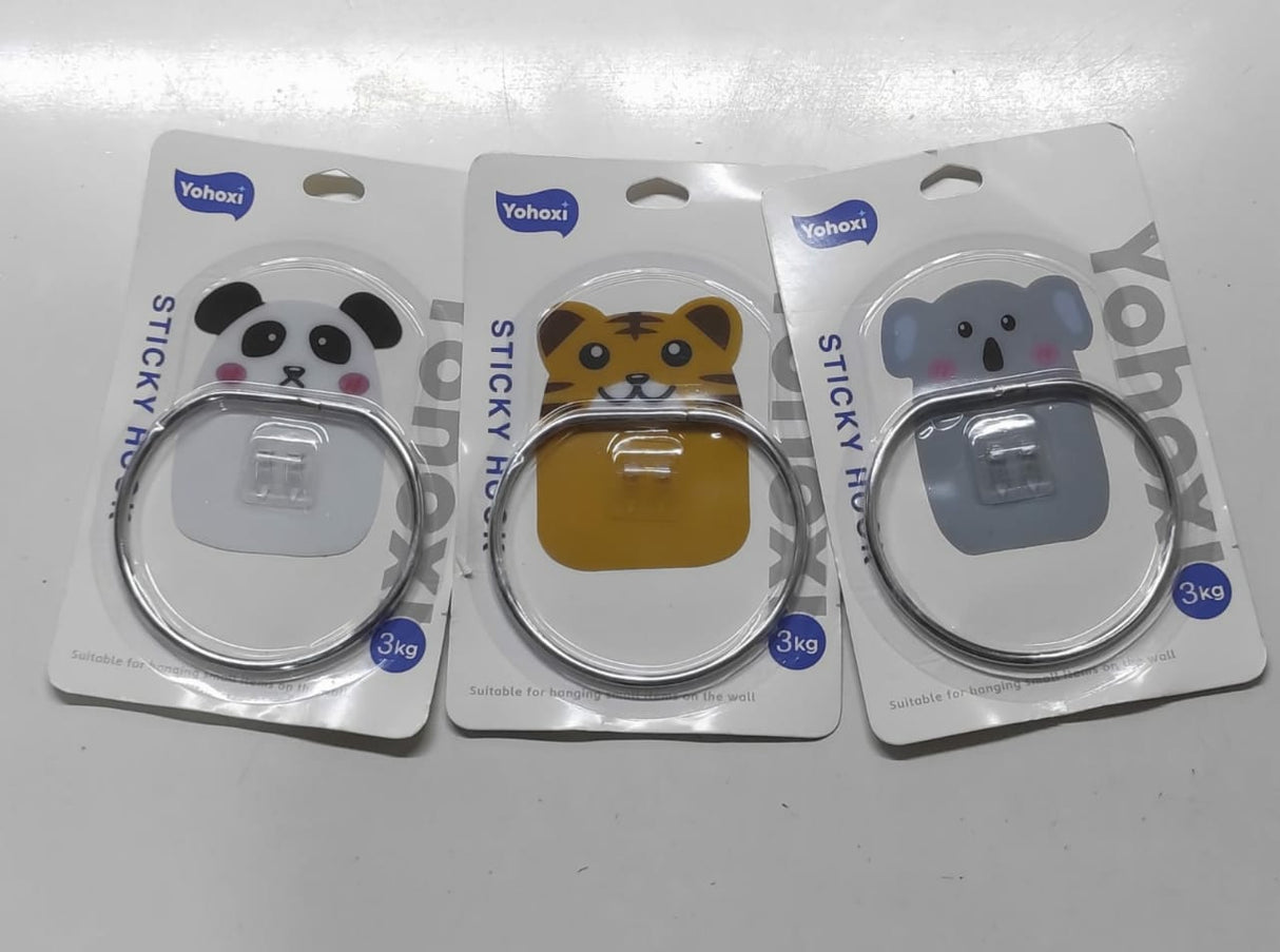 Self-Adhesive Free Punching Wall Mounted Stainless Steel animal Towel hook