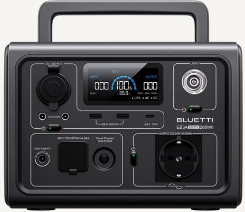 Bluetti EB3A Portable Power Station – 600W | 268Wh Mini Backup Battery for Phones, WiFi, and Travel in Kenya