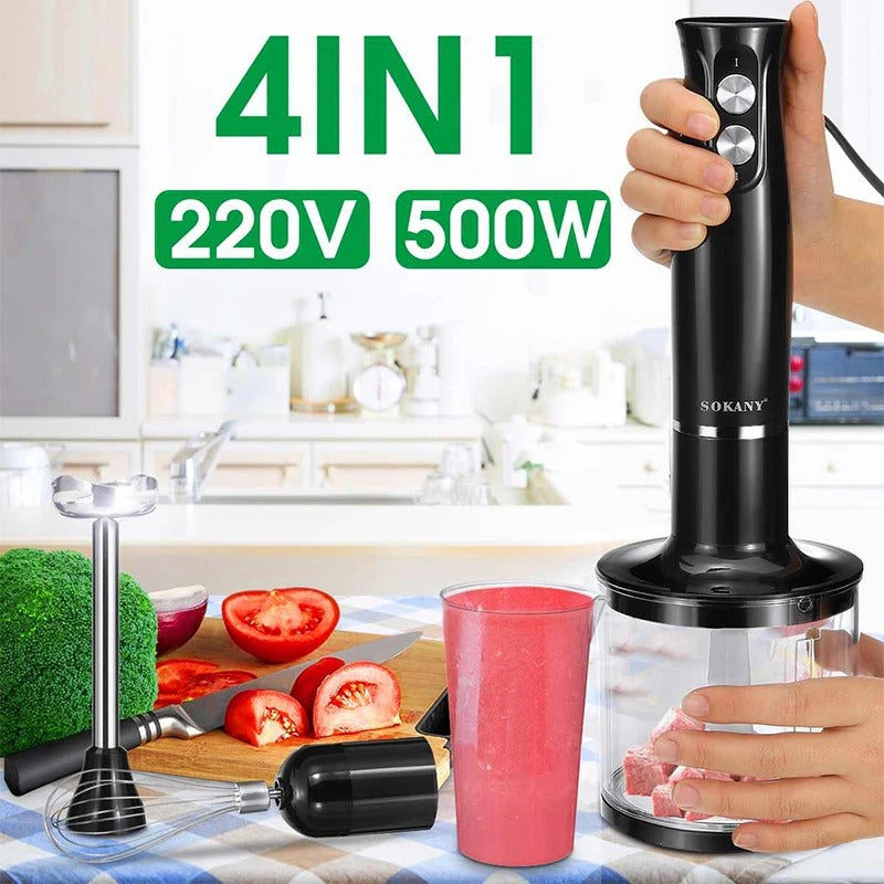 Sokany 4-in-1 Multifunction Hand Blender, Food Processor, Egg Beater Mixer