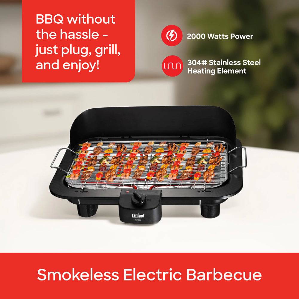 Sanford Smokeless Electric BBQ Grill | 2000W | Adjustable Temperature Control | Removable Parts | Indoor Use