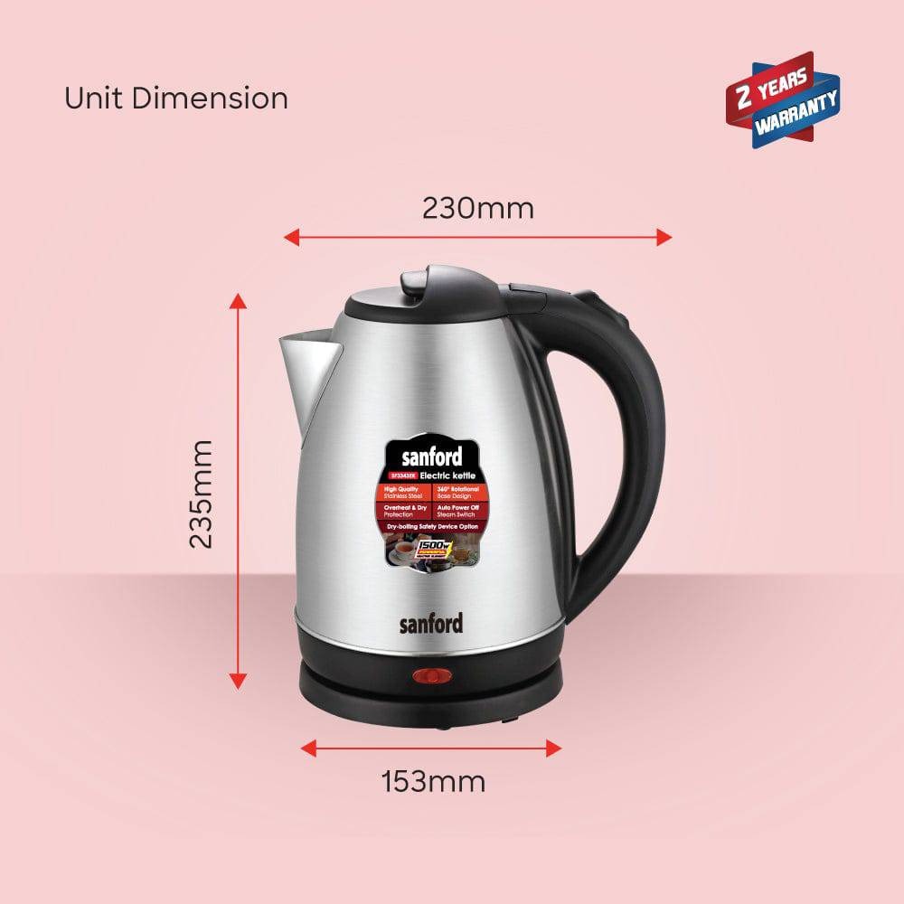 Sanford 1.8L Electric Kettle (1500W) – Stainless Steel Fast Boil