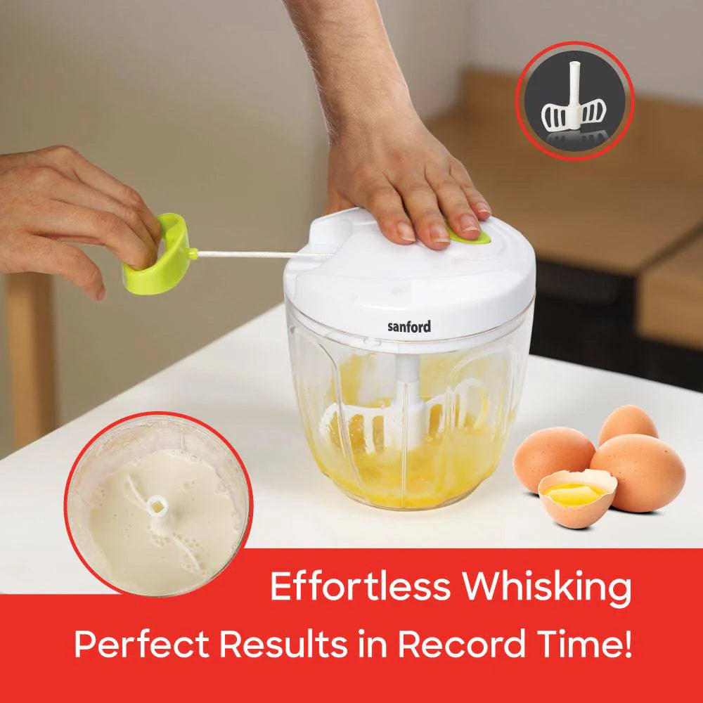 Sanford 900ml Food Chopper with Stainless Steel Blades and Egg Beater Attachment
