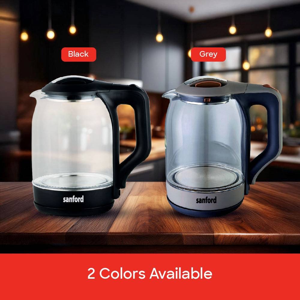 Sanford 1.8L Electric Glass Kettle with Auto Shut-Off and Indicator Light