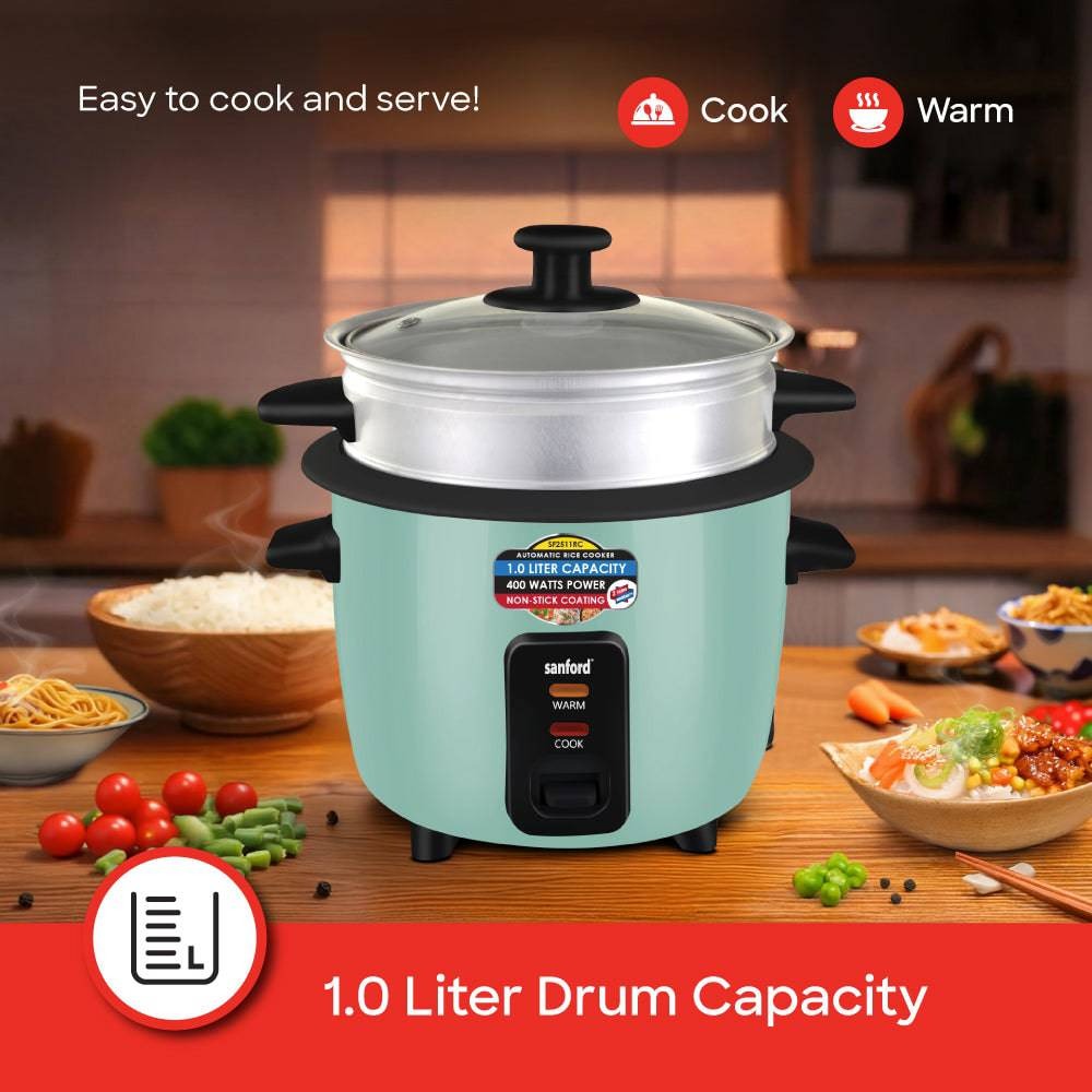 Sanford 1.0L Electric Rice Cooker With Steamer