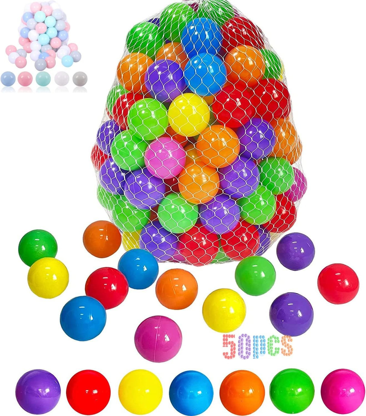 Colorful Non Toxic Soft Plastic Balls for Kids Tent, Play House, Pool, Pond Swim Tent Toys 100pcs