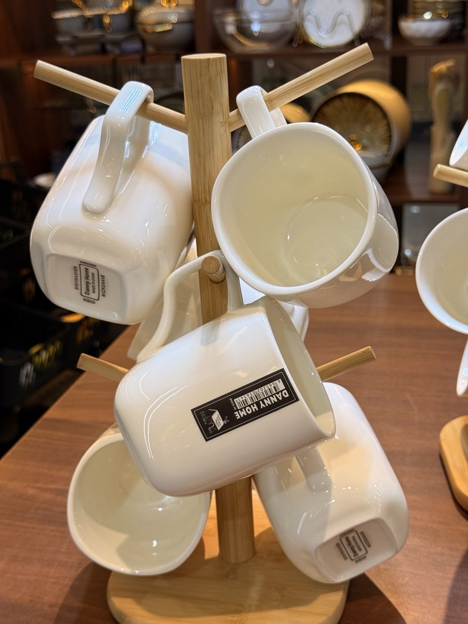 Danny Home White Ceramic Coffee Mug Set of 6 | 350ml Plain White Coffee Cups