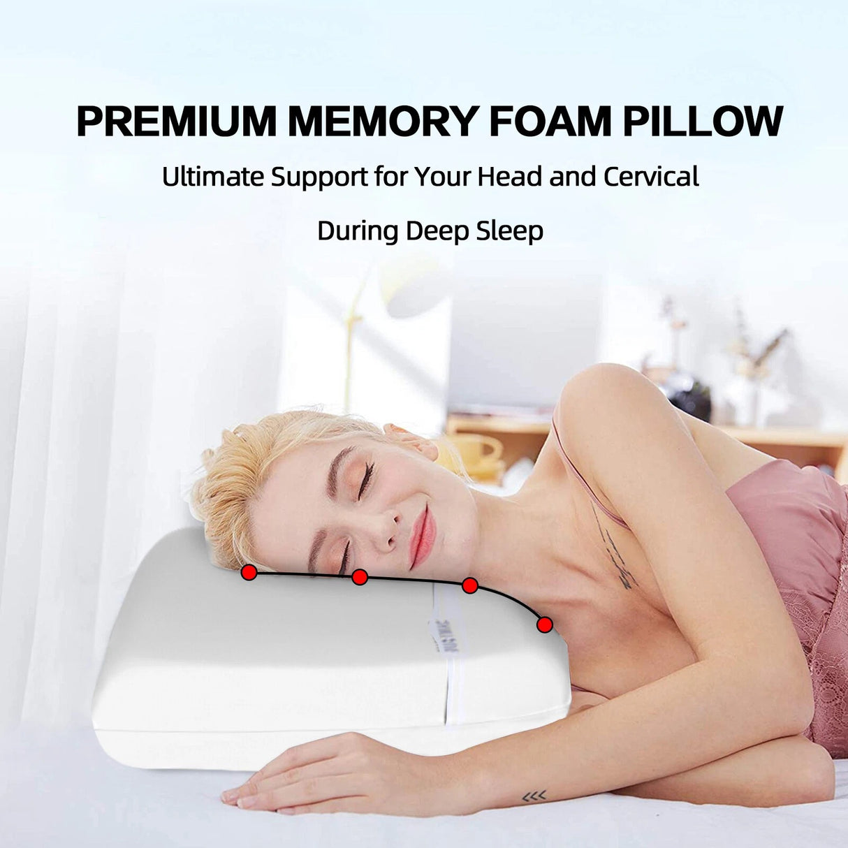 Memory Foam Large Soft Pillow Slow Bounce Back Deluxe Memory Foam Pillow 70x42cm