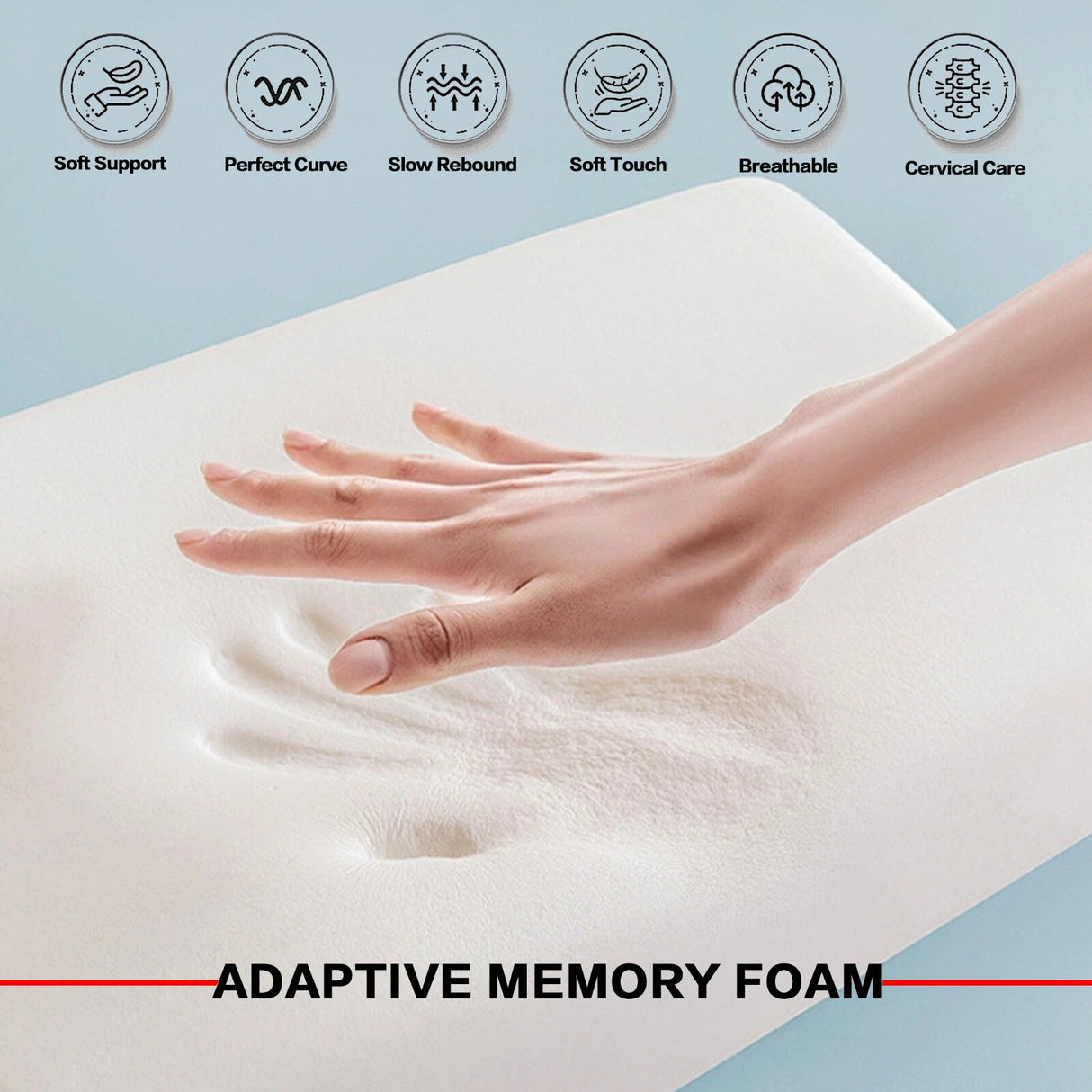 Memory Foam Large Soft Pillow Slow Bounce Back Deluxe Memory Foam Pillow 70x42cm