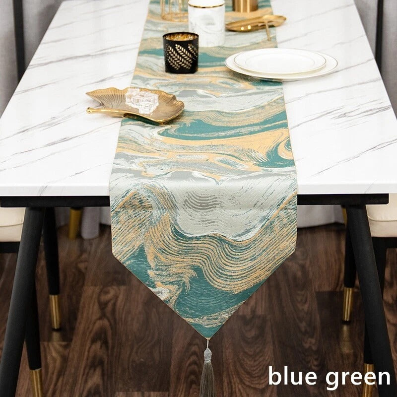 Ethnic Tablecloth Cover Chinese Table Runner Tasseled Home Party Banquet Decor