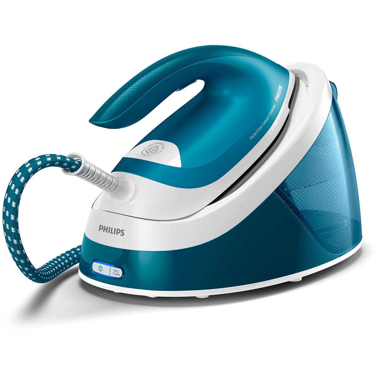 Philips PerfectCare Compact Essential Steam Generator Iron 2400W - 6 Bar Pump, 360g Steam Boost, OptimalTEMP, 1.3L Tank