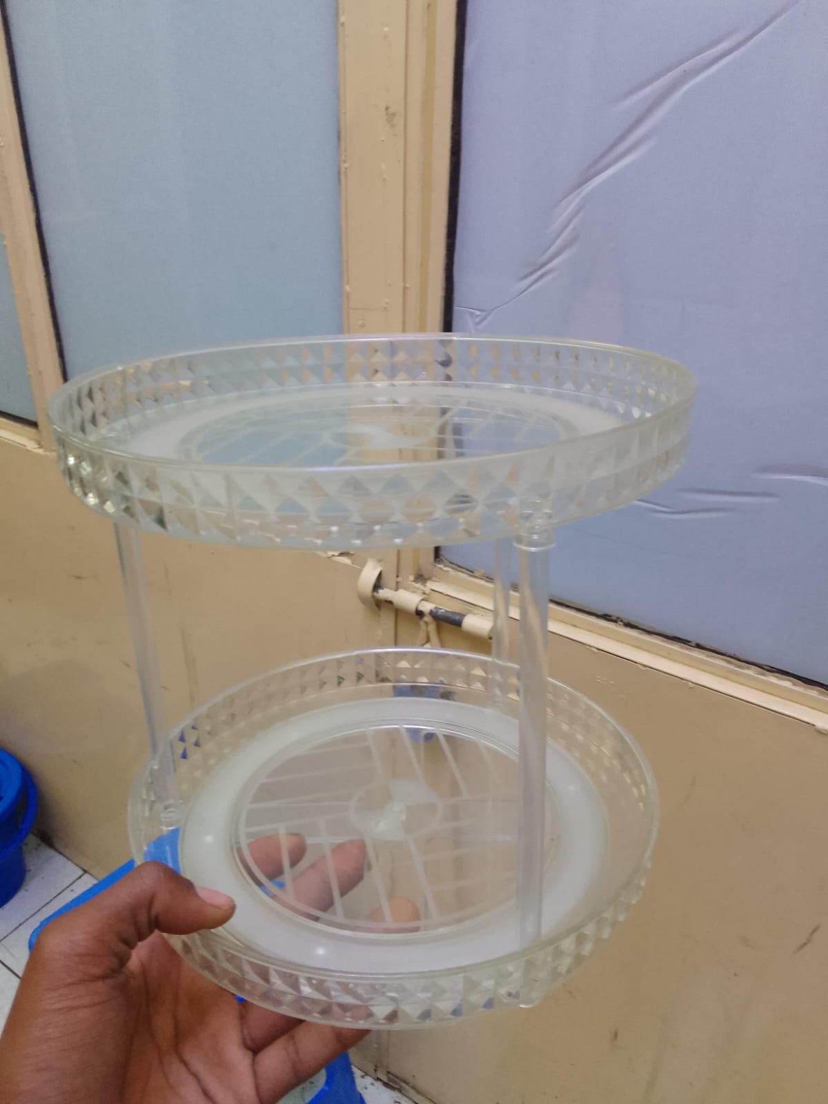 Diamond acrylic rotating lazy Susan