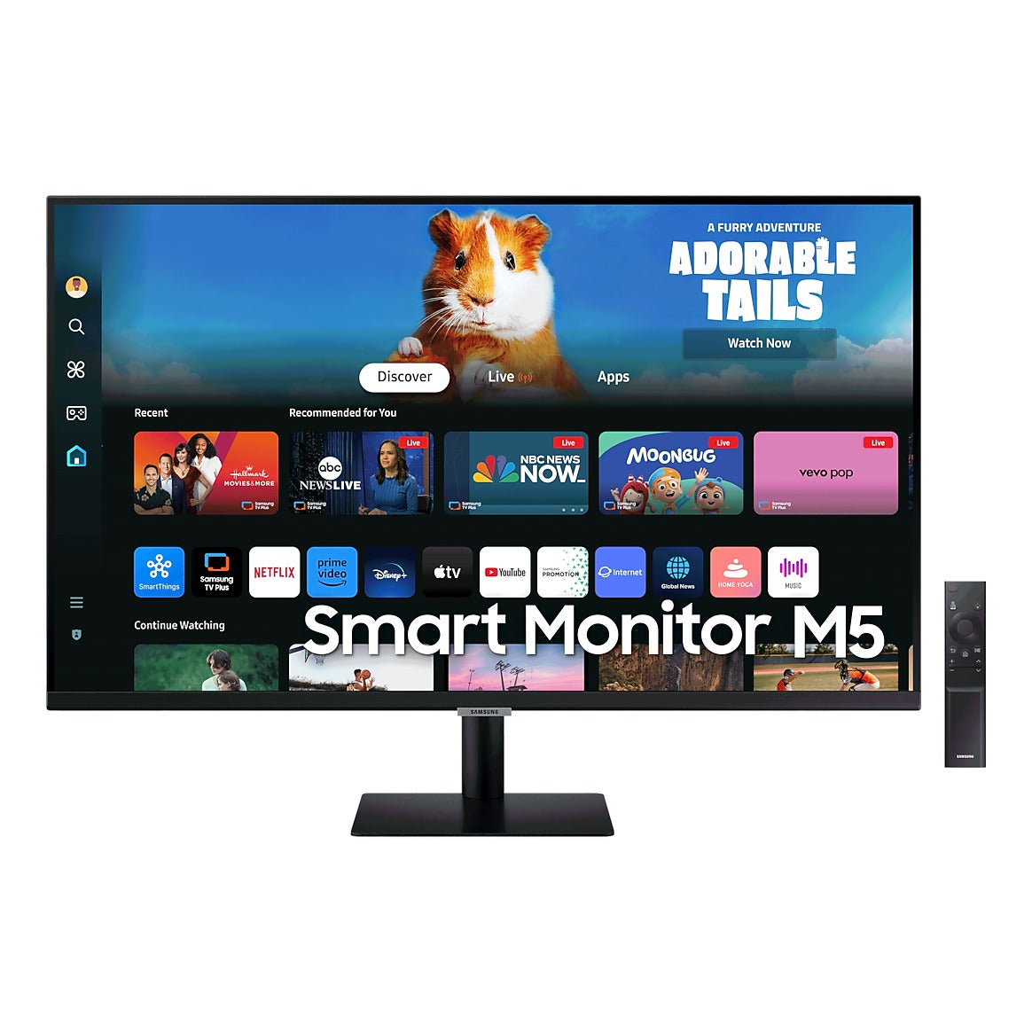Samsung 27 Inch Smart Monitor M5 (M50D) | Full HD, Smart TV Apps, Netflix and YouTube, 10W Speakers, Remote