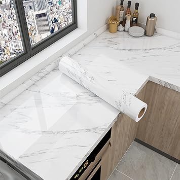 Marble Contact Paper Peel and Stick Wallpaper Contact Paper for Countertops 50*1000cm