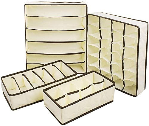 Foldable Storage Box Drawer Divider Organizer Closet Storage for Socks Bra Tie Scarfs