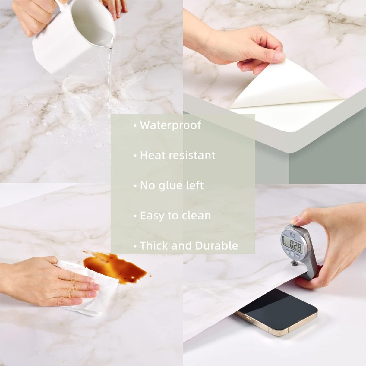 Marble Contact Paper Peel and Stick Wallpaper Contact Paper for Countertops 50*1000cm