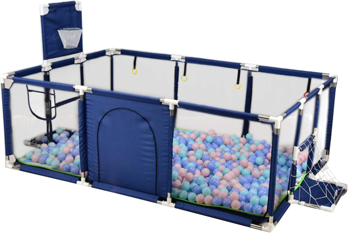 Portable Baby Ball Pit Tent Playpen Play Fence Baby Playpen with Basketball Hoop