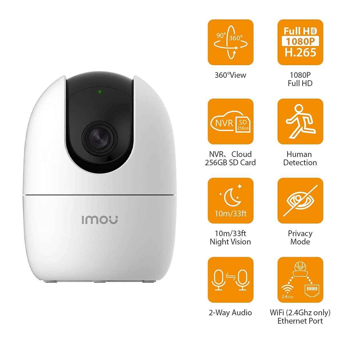 IMOU 360° 1080P Full HD Wi-Fi Security CCTV Camera with Human Detection & Auto Motion Tracking – Indoor/Outdoor Smart Surveillance Camera for Home, Office, Shop | Kenya