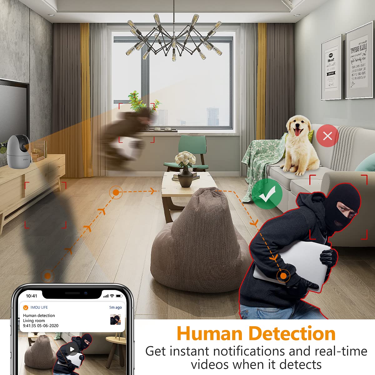 IMOU 360° 1080P Full HD Wi-Fi Security CCTV Camera with Human Detection & Auto Motion Tracking – Indoor/Outdoor Smart Surveillance Camera for Home, Office, Shop | Kenya