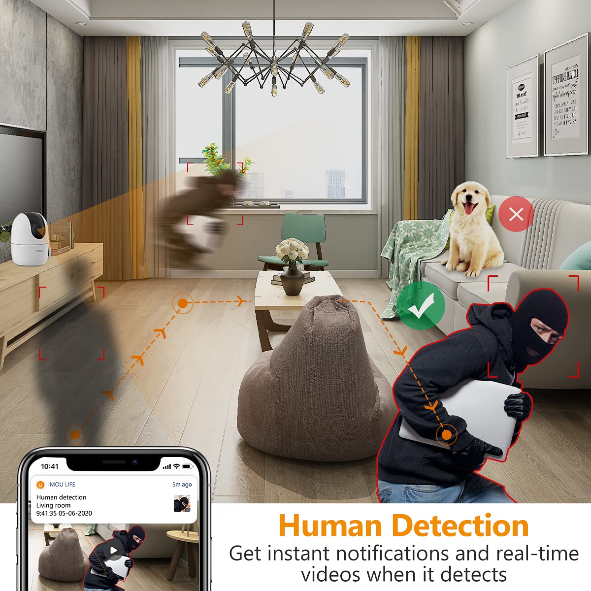 IMOU 360° 1080P Full HD Wi-Fi Security CCTV Camera with Human Detection & Auto Motion Tracking – Indoor/Outdoor Smart Surveillance Camera for Home, Office, Shop | Kenya