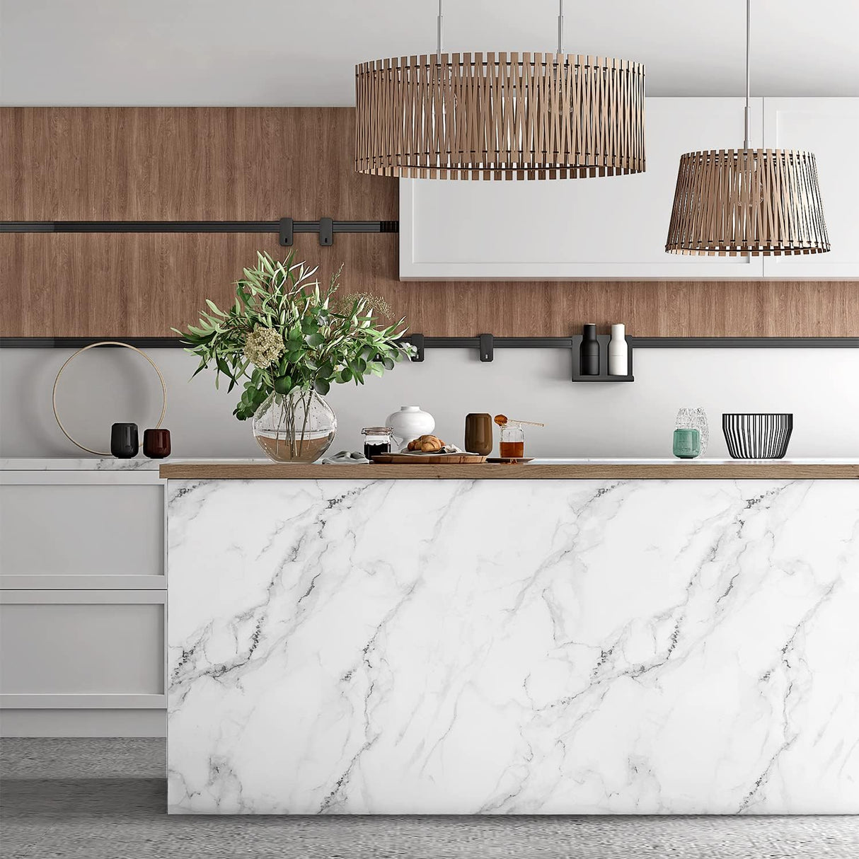 Marble Contact Paper Peel and Stick Wallpaper Contact Paper for Countertops 50*1000cm