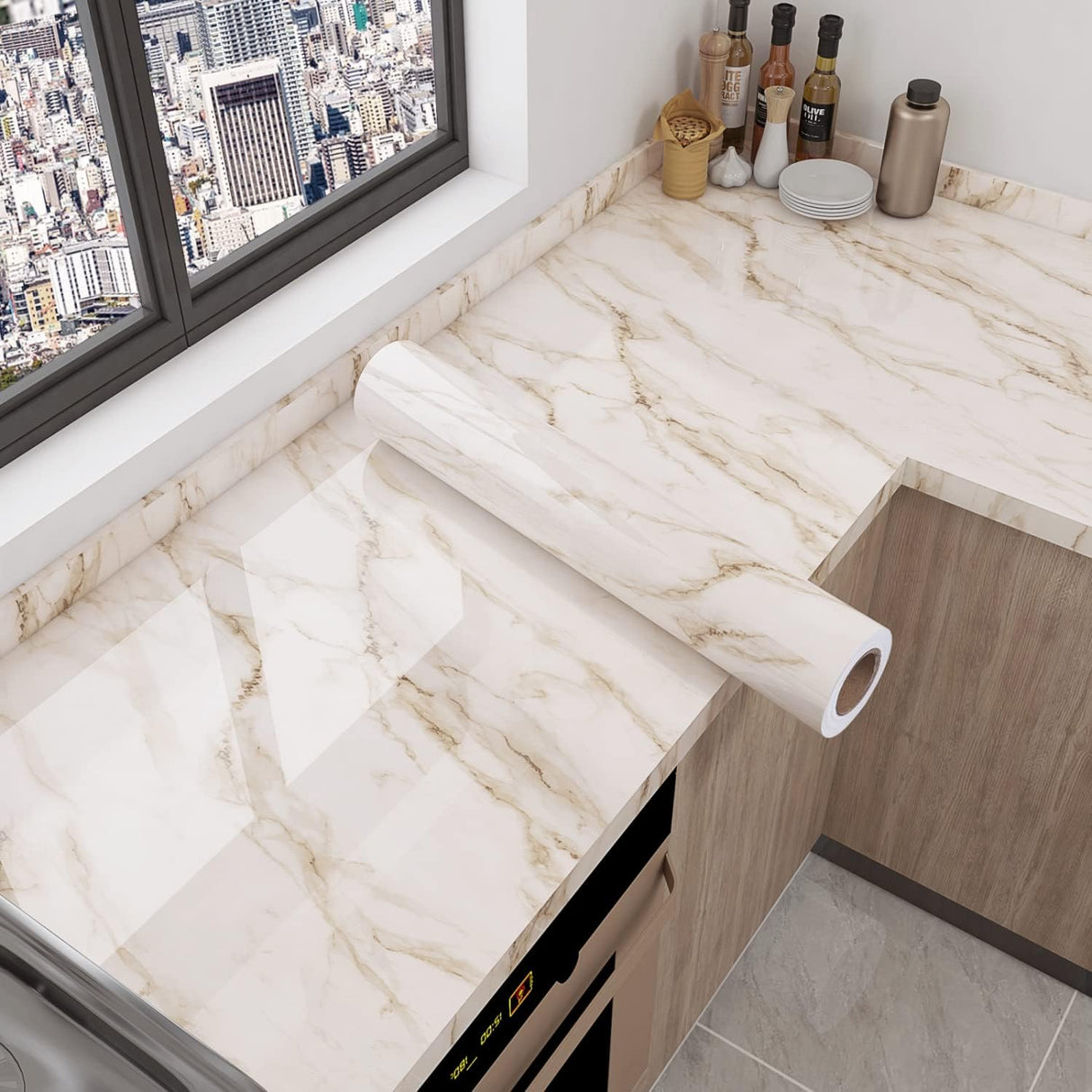 Marble Contact Paper Peel and Stick Wallpaper Contact Paper for Countertops 50*1000cm