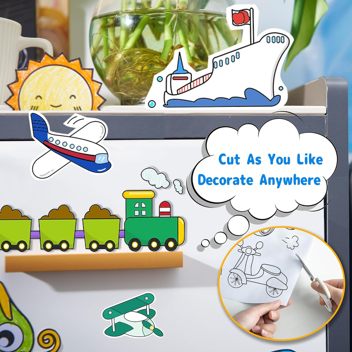 Drawing Roll for Kids, Sticky Coloring Paper Rolls with Colored Pencil