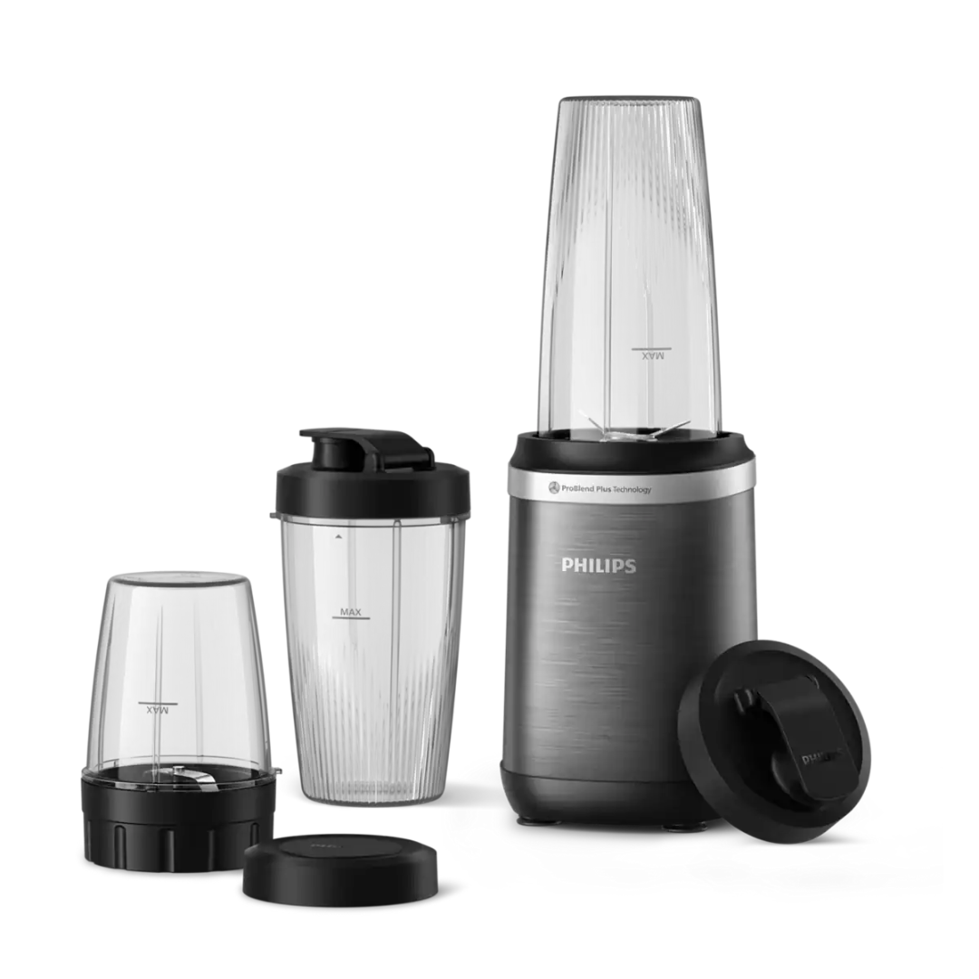 Philips 5000 Series Metal Personal Blender 1000W - ProBlend Plus, 700ml & 500ml Tumblers, 300ml Cup, Detachable Blades