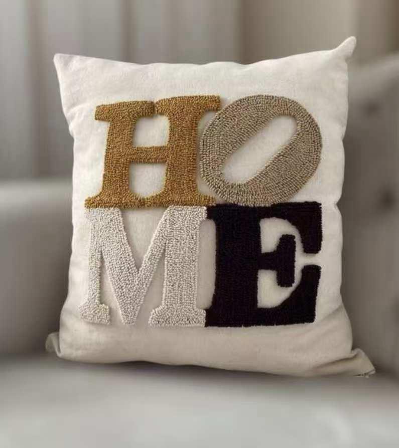 Boho Cotton Woven Pillowcases 45x45cm | Tufted Tassel Cushion Cover for Sofa Decor