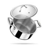 Stahl Triply Stainless Steel Cookware Set Combo | Frying Pan, Sauce Pan & Pot with Lids