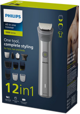 Philips 5000 Series Multi Grooming Set 10-in-1 - Face Head & Body, BeardSense Technology, Self-Sharpening Steel Blades