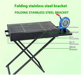 Folding Charcoal BBQ Grill with Manual Air Blower – Portable