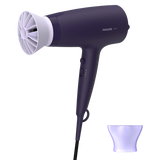 Philips 3000 Series Hair Dryer 2100W - ThermoProtect Attachment, 6 Heat & Speed Settings, Advanced Ionic Care, Cool Air