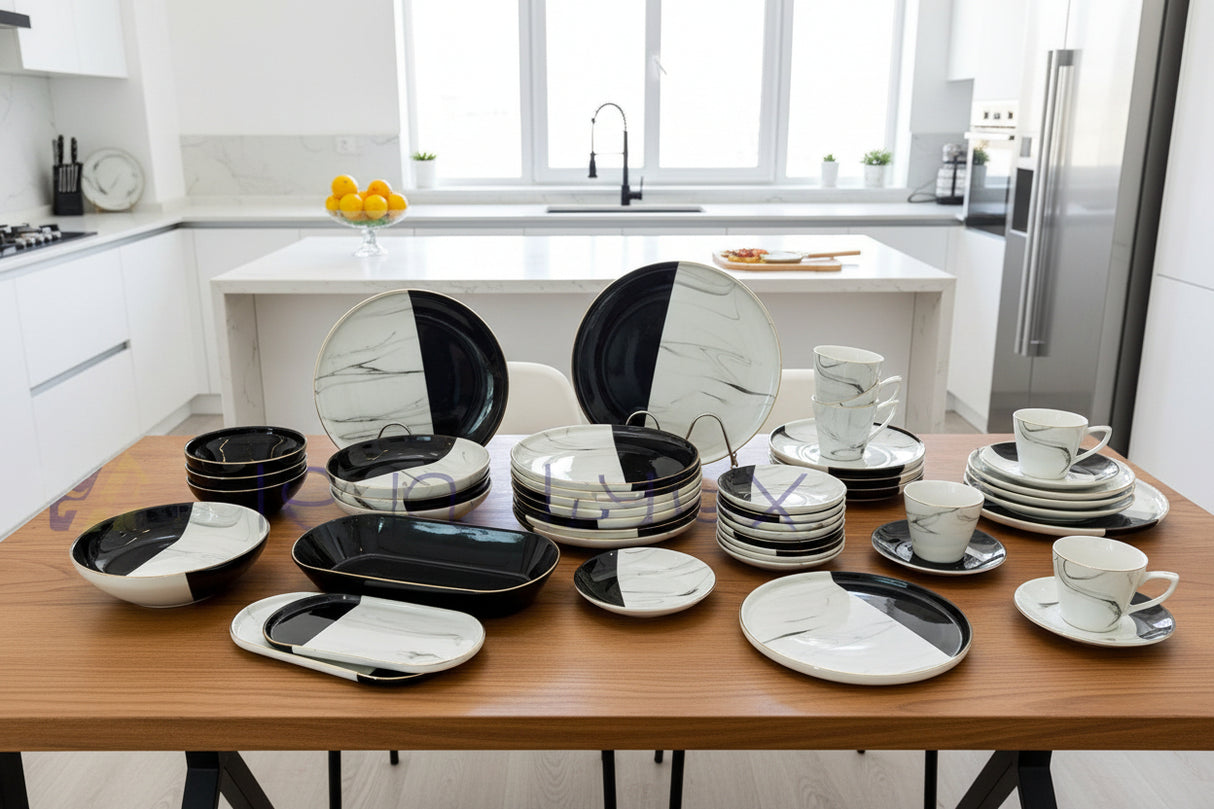 39pcs Elegant Double Glaze European Porcelain Dinner Set