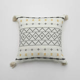 Boho Cotton Woven Pillowcases 45x45cm | Tufted Tassel Cushion Cover for Sofa Decor