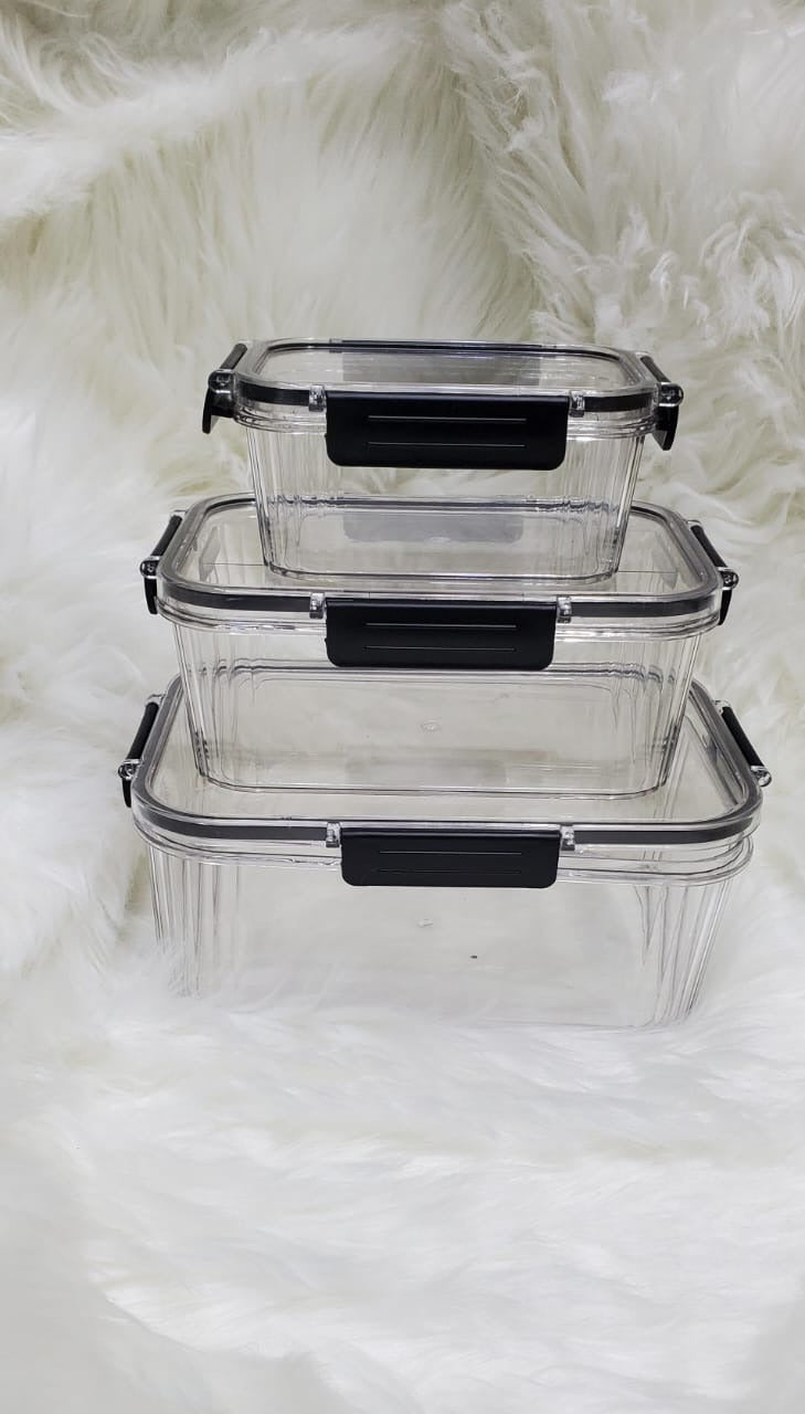 Multigrain Airtight Pantry Boxes Clear Food Storage Containers for Kitchen