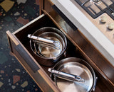 Joseph Joseph Space Steel 28cm stainless steel saute pan with lid cooking on an induction hob, Homelux Kenya