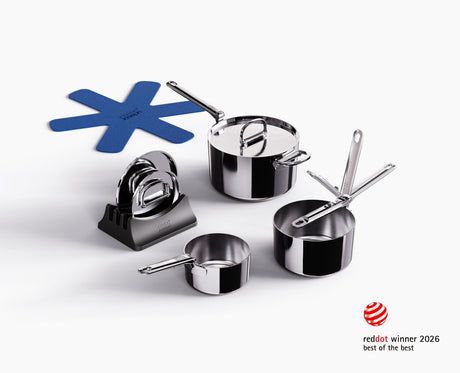 Joseph Joseph Space Steel 15 cm, 19 cm and 23 cm saucepans with lids